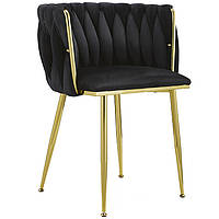 Стул для столовой с мягкой обивкой и металлическими ножками DSF-1590 Black