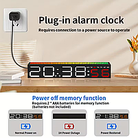 Годинник Deepfox DS-6673 LED цифровий електронний настільний Будильник Дата Датчик звуку 30.5х5см, фото 3