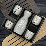 Набір для саке Ніжне цвітіння 5 предметів, фото 6