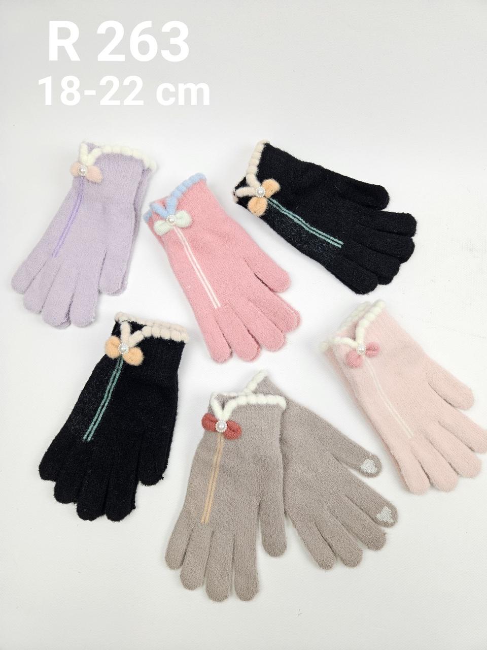 Підлітков рукавички для дівчат, р.18-22 см (6 пар набір), фото 1