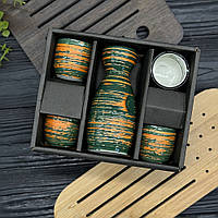 Набір для саке Темно-зелений смарагд 5 предметів