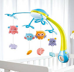 Карусель-проектор, 20 мелодій, ПУ та проектор "Зоряного неба" 73814, блакитний проектор