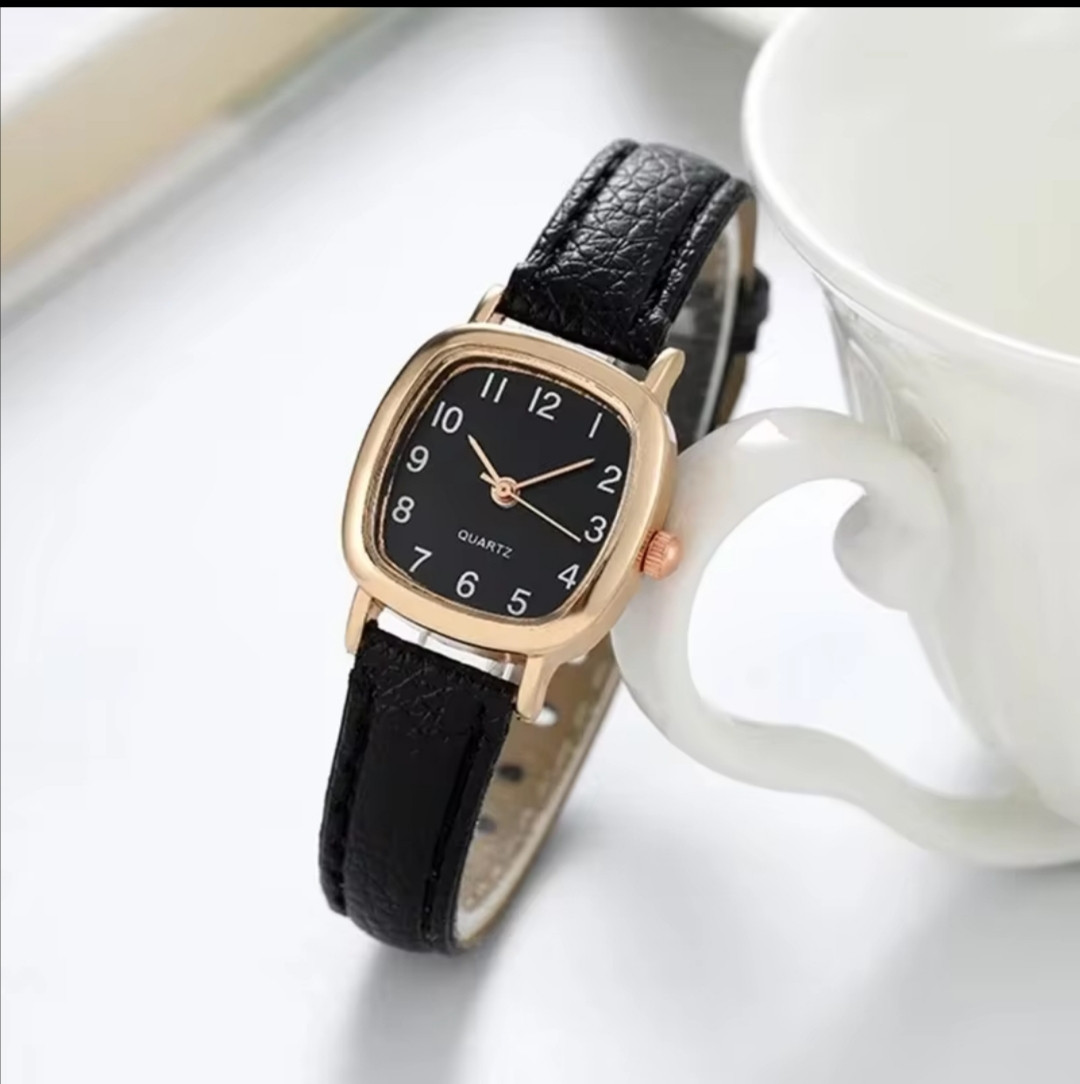 Стильний жіночий чорний кварцовий годинник Geneva, фото 1