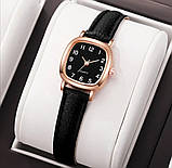 Стильний жіночий чорний кварцовий годинник Geneva, фото 3