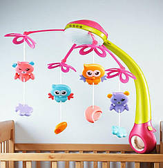 Карусель-проектор, 20 мелодій, ПУ та проектор "Зоряного неба" 45492, рожевий проектор