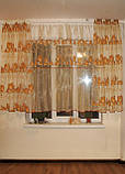 Комплект тюль до підвіконня Firanka Левенята карниз 250см бежевий (2_1кд), фото 5