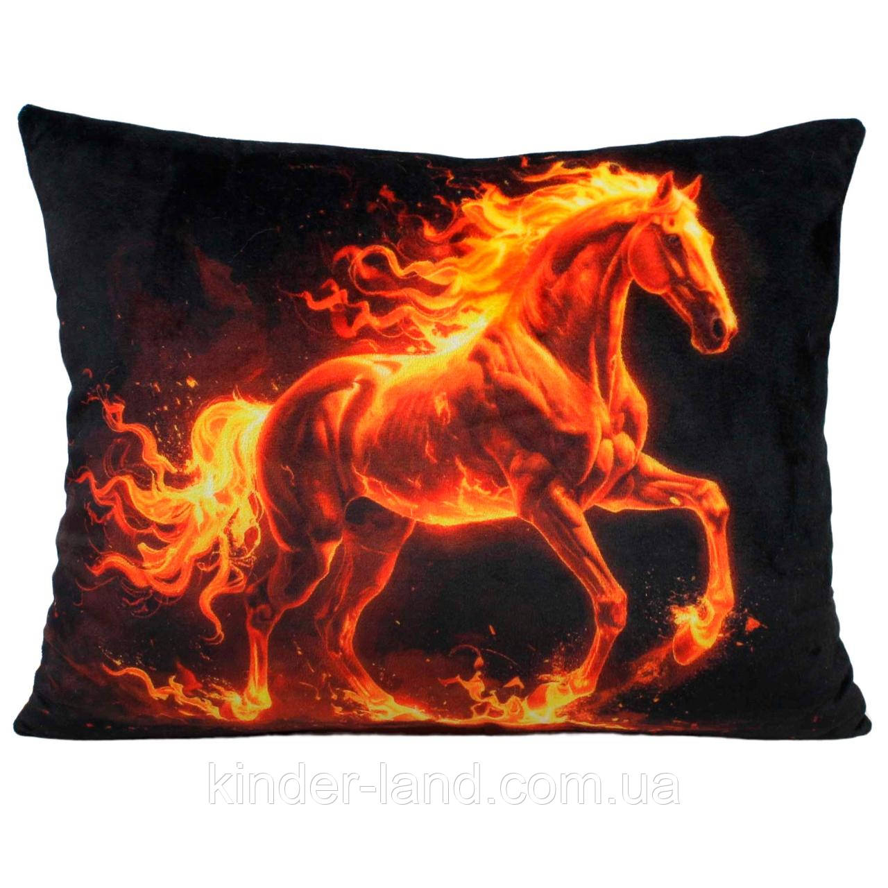 М’яка подушка вогняний Кінь, 45 см, (символ 2026 року)