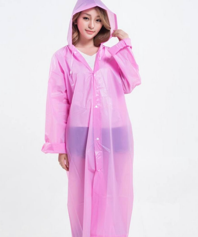 Рожевий дощовик EVA, універсальний з капюшоном (Raincoat Pink), фото 1