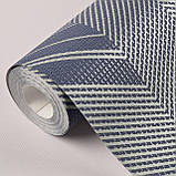 Шпалери вінілові 0.53 × 10.05 м Marburg 30807, сіро-сині з візерунком для спальні, вітальні, кабінету, фото 3