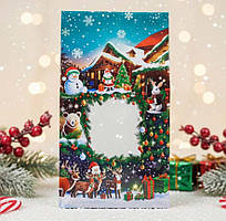 Фольговані подарункові пакети новорічні для цукерок і подарунків розмір 25х40 No21 "Зимова казка" 100 шт/уп. новорічна