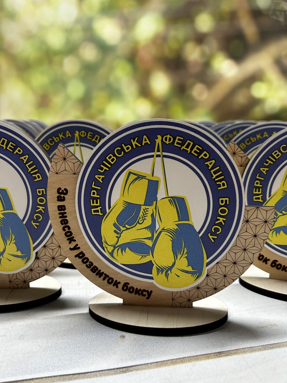 Дерев'яна нагородна статуетка "Бокс", нагородний кубок спортсмену, тренеру, фото 1