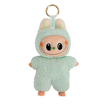 Labubu іграшка брелок плюшева 16×11×6 см голова, долоні і ступні фігурки обертаються, Лабубу зелений