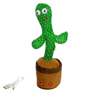 Танцюючий кактус повторюшка, іграшка кактус, що говорить, співає, танцює, музичний з підсвічуванням