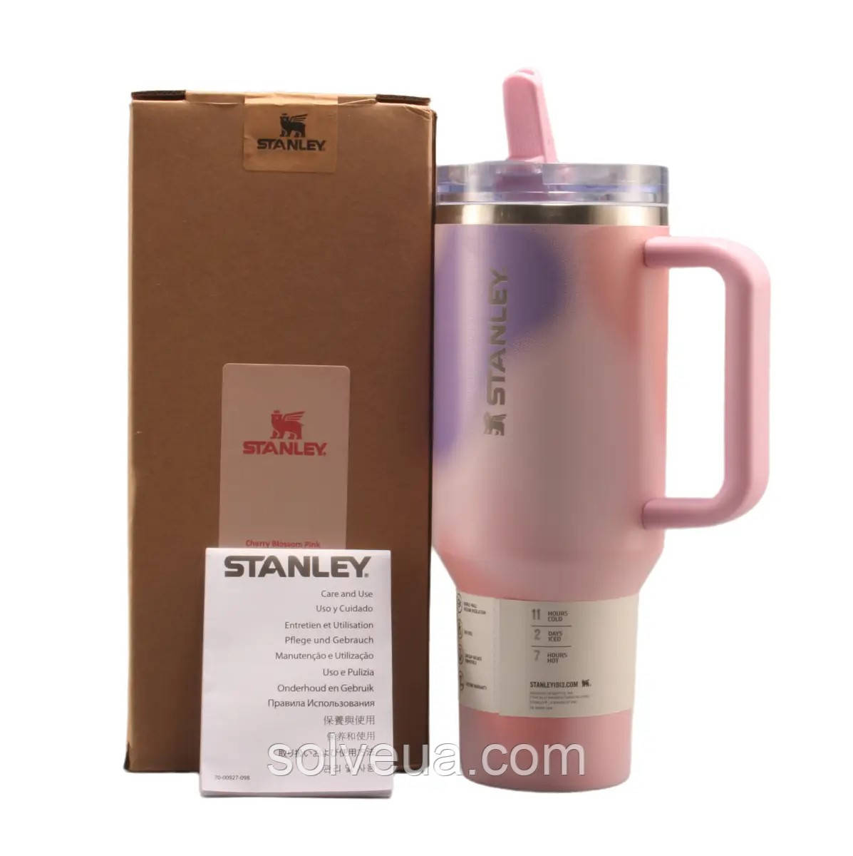 Термос термочашка Stanley Quencher ProTour Flip Straw Tumbler з нержавіючої сталі Rose Petal Motion 1,18 л KT6007878 solve, фото 1