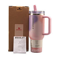 Термос термочашка Stanley Quencher ProTour Flip Straw Tumbler з нержавіючої сталі Rose Petal Motion 1,18 л KT6007878 solve