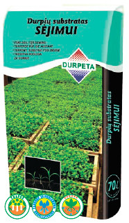 Торфяний субстрат для посіву насіння й розсади Durpeta pH 5,5- 6,5 70 л. Литва, фото 1