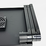 Столик для ноутбука складаний з кулером, складна регульована підставка-трансформер Чорна, TN-2317, фото 10