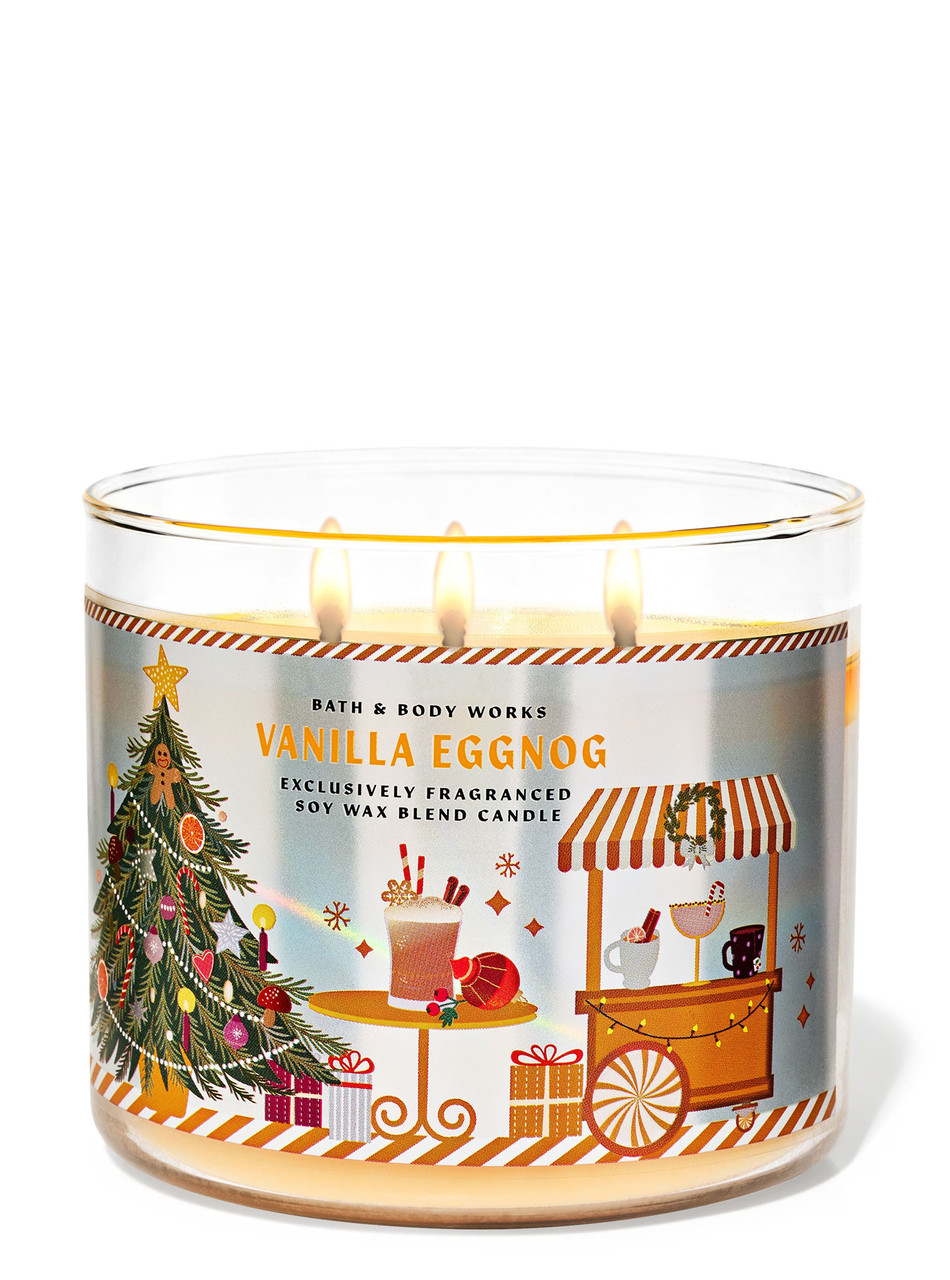 Свічка Bath & Body Works — Vanilla Eggnog на 3 гноти  / 411 г, фото 1