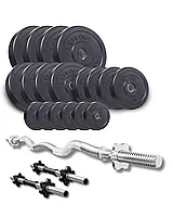 Набір Elitum Titan 86кг зі штангою та гантелями