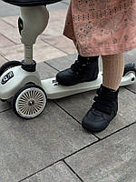 Дитячі чорні шкіряні ортопедичні демісезонні черевики на липучках 24 розмір, фото 2