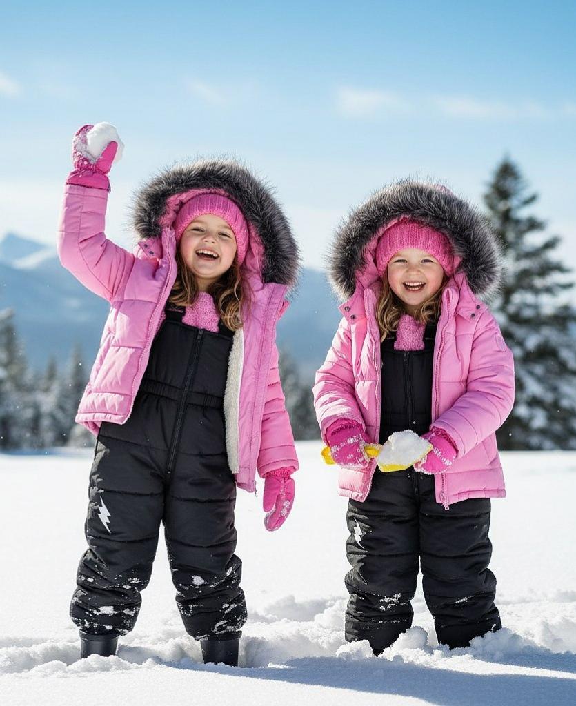 Дитячий зимовий костюм для дівчинки "Pink" з силіконовим утеплювачем (розмір 86/92, 92/98 і 98/104 см), фото 1