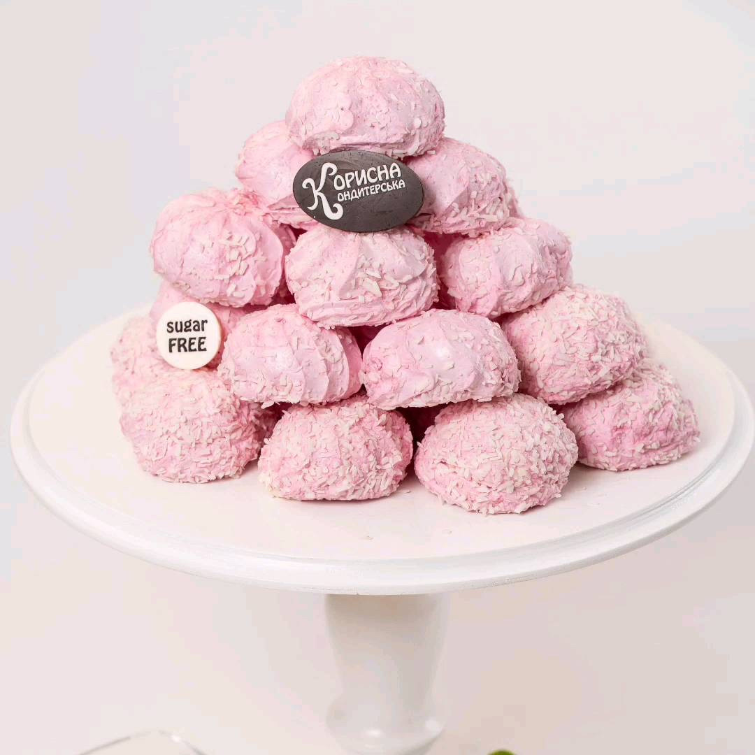 Зефір ягідний в кокосовій стружці на стевії "Корисна кондитерська", 200 г, фото 1