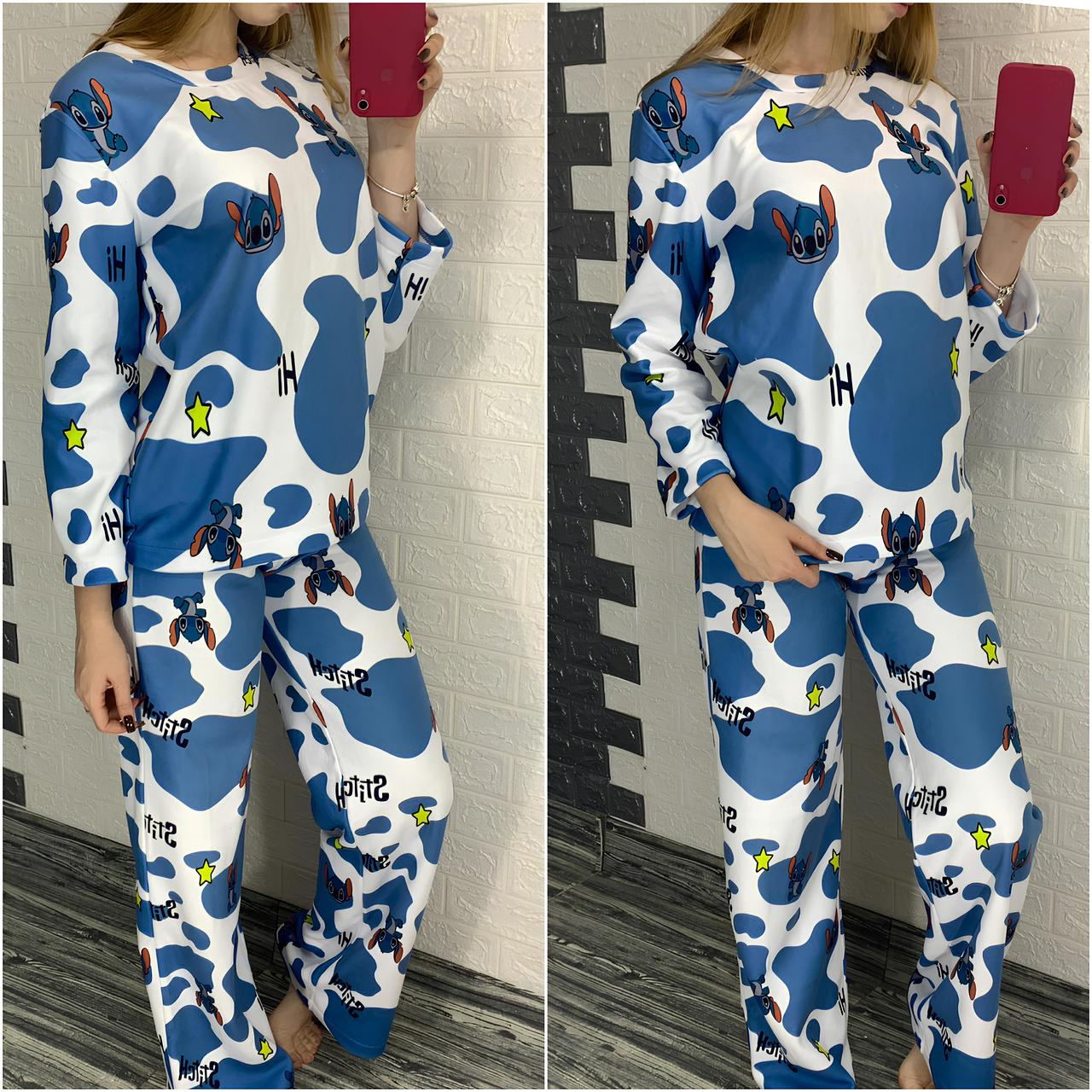 Жіноча піжама кофта і штани зі Стічем, фото 1