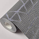 Шпалери вінілові 0.53 × 10.05 м Marburg 11522, сірі з візерунком для спальні, вітальні, кабінету, фото 2