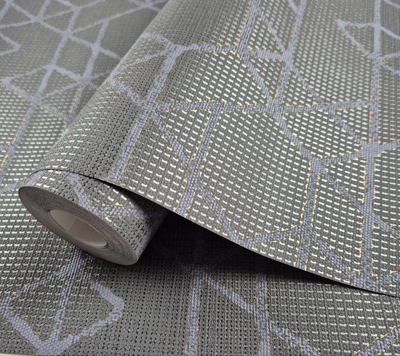 Шпалери вінілові 0.53 × 10.05 м Marburg 11522, сірі з візерунком для спальні, вітальні, кабінету, фото 1