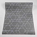 Шпалери вінілові 0.53 × 10.05 м Marburg 11522, сірі з візерунком для спальні, вітальні, кабінету, фото 3