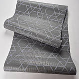 Шпалери вінілові 0.53 × 10.05 м Marburg 11522, сірі з візерунком для спальні, вітальні, кабінету, фото 4