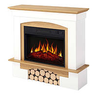 Камінокомплект ArtiFlame Woodley AF23S білий / дуб натуральний Електричний Камін з ефектом живого вогню, фото 3
