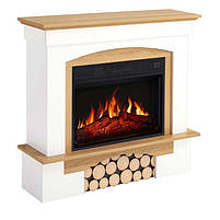 Камінокомплект ArtiFlame Woodley AF23S білий / дуб натуральний Електричний Камін з ефектом живого вогню, фото 2