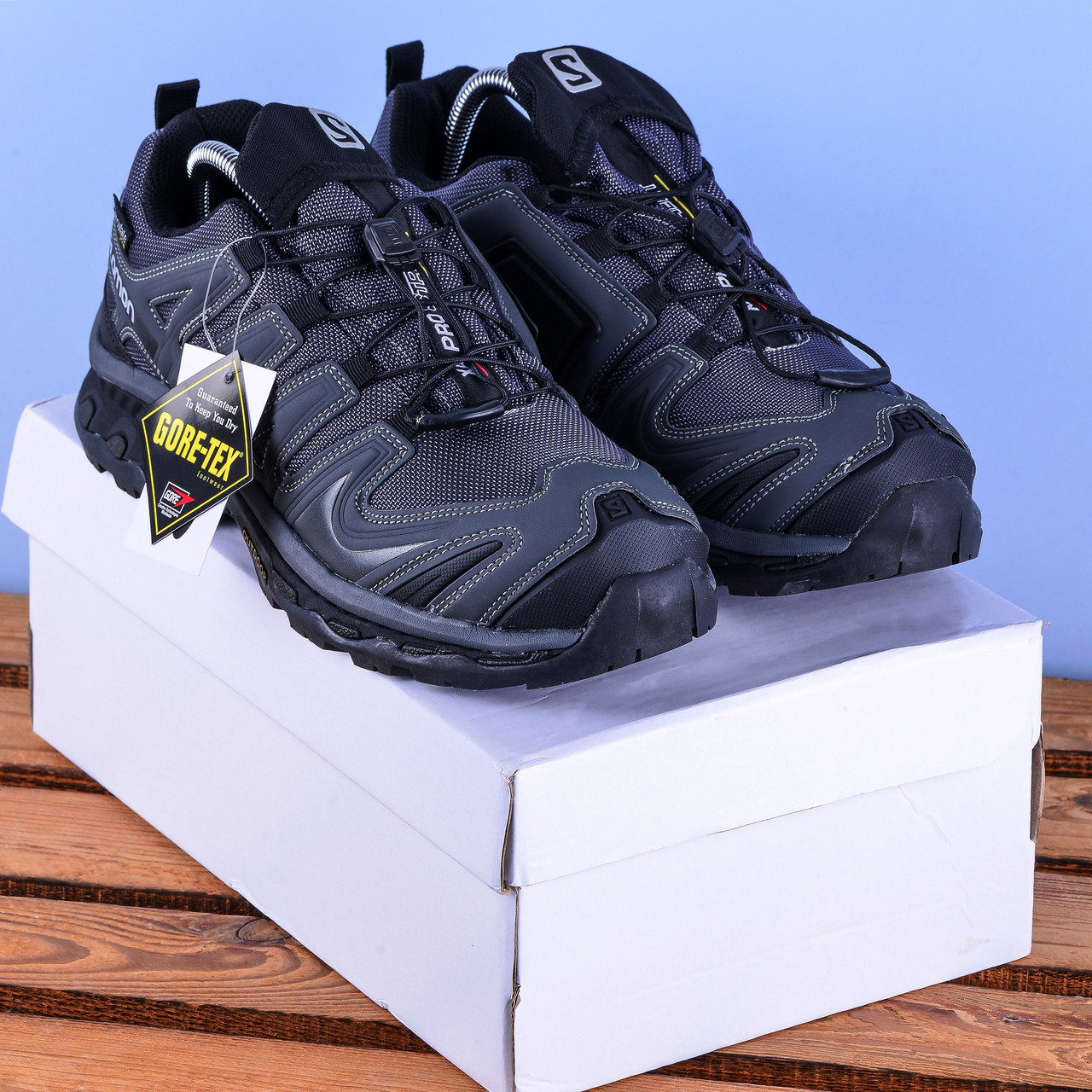 Термо Зимові Кросівки черевики Salomon XA Forces чорні з сірим, фото 1