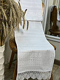 Тканий рушник під ноги білий по білому (2,00 м.*0,36 м.), фото 4