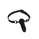 Кляп у формі пінису, фіксатор рота Behave luxury з силікону 9.7 см діаметр, фото 6