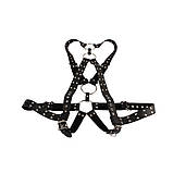 Бондажний топ, бдсм бюстгальтер Behave Luxury Fetish Take Me Harder регульований екошкіра чорний, фото 4