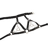 Топ на груди, бюстьє з ланцюгами Behave luxury екокожа чорна, фото 4