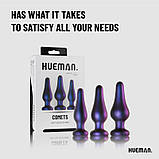 Анальні іграшки, анальні пробки Hueman Comets комплект з 3 силіконових пробок різного розміру, фото 6