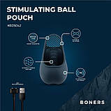 Фіксатор для пеніса, затискач для члена Boners Stimulating Ball Pouch силіконовий, 10 режимів вібрації, фото 9