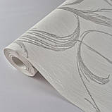 Шпалери вінілові 0.53 × 10.05 м Marburg 53437, молочні з коричневим малюнком для спальні, вітальні, кабінету, фото 2