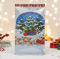 Новорічні фольговані пакети подарункова упаковка розмір 25х40 №41 "Merry Christmas" 100 шт/уп.