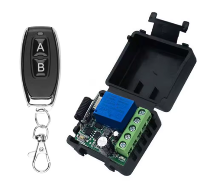 Бездротовий вимикач Радіомодуль 433 МГц, DC 12V, 1-канальний приймач та 2-канальний передавач, дистанційний пульт