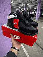 Чоловічі зимові чорні термо кросівки Nike Air Max Vaffle, водонепроникні чоловічі термо кросівки Найк