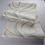 Шпалери вінілові 0.53 × 10.05 м Marburg 53436, молочні з сірим малюнком для спальні, вітальні, кабінету, фото 2