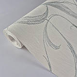 Шпалери вінілові 0.53 × 10.05 м Marburg 53436, молочні з сірим малюнком для спальні, вітальні, кабінету, фото 4