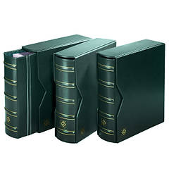 Альбом Leuchtturm, OPTIMA GIGANT (до 80 листів) для монет або банкнот, з футляром,зелений