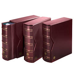 Альбом Leuchtturm, OPTIMA GIGANT (до 80 листів) для монет або банкнот, з футляром, червоний