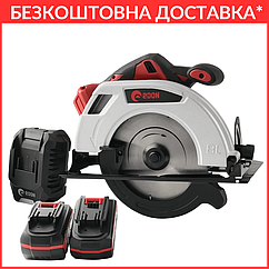 Дискова (циркулярна) пила акумуляторна безщіткова Edon ED-OCS-21/180BL (Пропил до 65 мм, 4500 об/хв, 3800 Вт, Гарантія 1 рік)