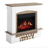 Камінокомплект ArtiFlame Woodley AF23S білий / дуб сірий Електричний Камін з ефектом живого вогню, фото 3